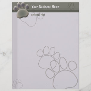 Papier À En-tête Personnalisable Paw Tracks Vétérinaire en-tête Affaires