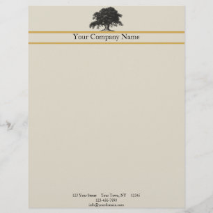 Papier À En-tête Personnalisable Plantation de chêne en or