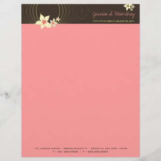 Papier À En-tête Personnalisable Plumeria rose Frangipani Fleurs chic Ikebana Zen