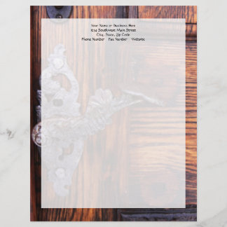 Papier À En-tête Personnalisable Poignée de porte vintage, Immobilier en bois vieil