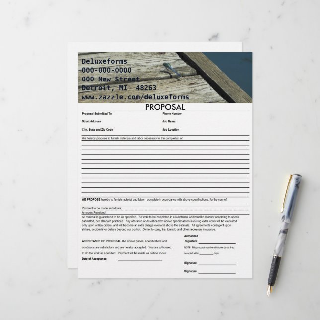 Papier À En-tête Personnalisable Proposition de libellule de Pondhawk oriental (Devant/Arrière en situation)