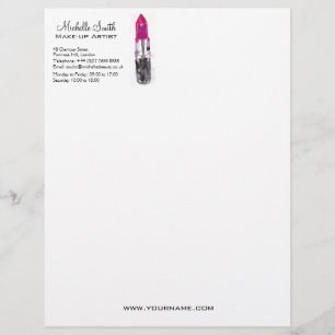 Papier À En-tête Personnalisable Rouge rouge à lèvres rose rose noir