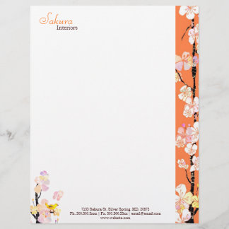Papier À En-tête Personnalisable Spring Floral Bird Home Affaires intérieures