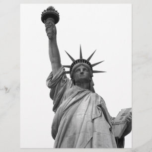 Papier À En-tête Personnalisable Statue noire et blanche de la Liberté