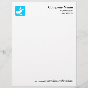 Papier À En-tête Personnalisable Symbole tombé d'homme - bleu de ciel
