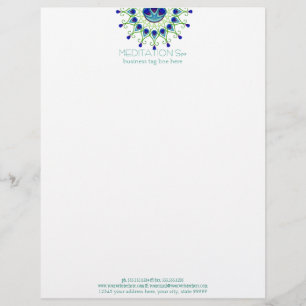 Papier À En-tête Personnalisé Art Déco Nouveau Peacock Feather Moderne