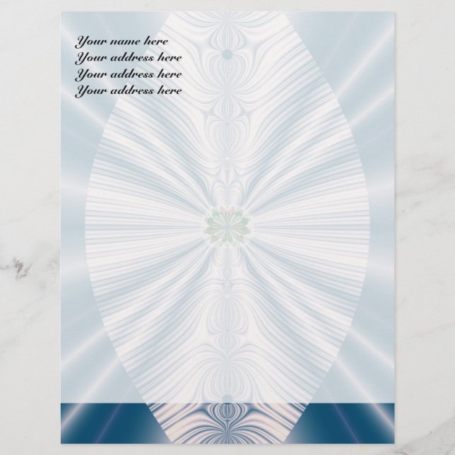 Papier à en-tête personnalisé Blue Leaf (Devant)