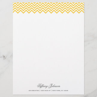 Papier À En-tête Personnalisé Bordure moderne jaune Chevron