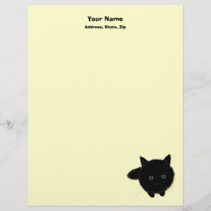 Papier À En-tête Personnalisé Chat noir
