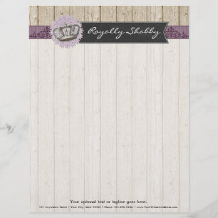 Papier À En-tête Personnalisé Couronne reine vintage sur bois rustique et tablea