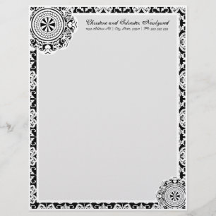 Papier À En-tête Personnalisé Dentelle blanche arabesque, en-tête