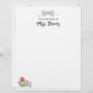 Papier à en-tête personnalisé du bureau de l'ensei
