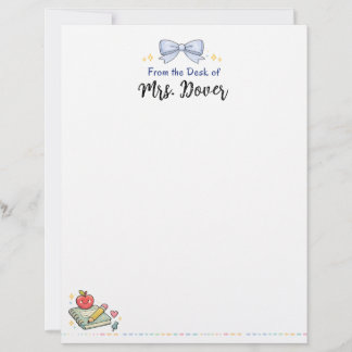 Papier à en-tête personnalisé du bureau de l'ensei