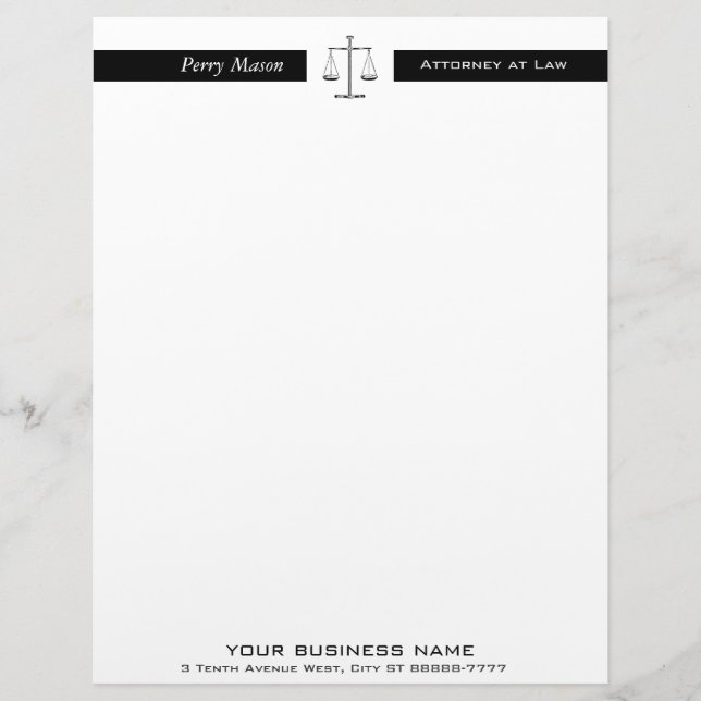 Papier À En-tête Personnalisé Échelles de justice (Devant)