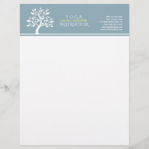 Papier À En-tête Personnalisé Elégant arbre classique YOGA Studio Massage Thérap