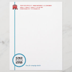 Papier À En-tête Personnalisé Éléphant de républicain de modèle d'en-tête de