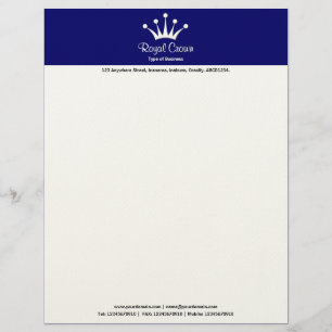 Papier À En-tête Personnalisé En-tête de couleur de la couronne 2in - marine