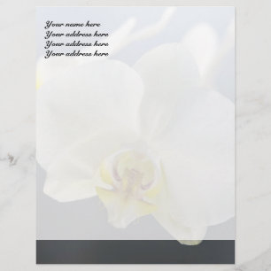 Papier À En-tête Personnalisé Fleur d'orchidée blanche