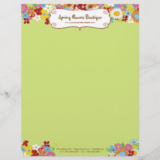 Papier À En-tête Personnalisé Fleurs Whimsical Spring Jardin Lettres personnalis