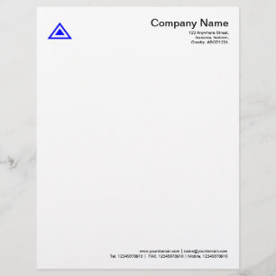 Papier À En-tête Personnalisé Forme triangulaire - Bleu