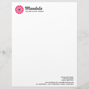 Papier À En-tête Personnalisé Kaleidoscopic Mandala 05