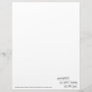 Papier À En-tête Personnalisé la perception est les neuf dixièmes de la loi
