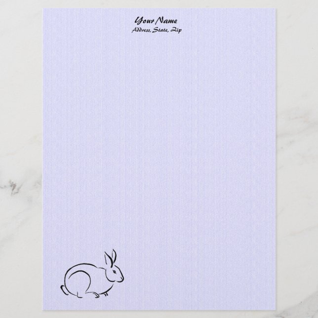 Papier À En-tête Personnalisé Lapin d'art en ligne (Devant)