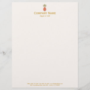 Papier À En-tête Personnalisé Logo élégant à ananas tropical