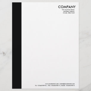Papier À En-tête Personnalisé Marge de couleur - Noir