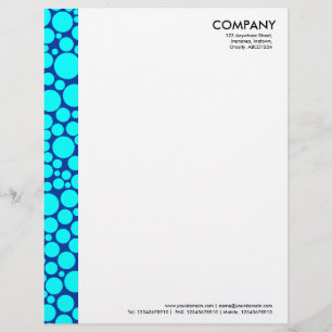 Papier À En-tête Personnalisé Marge de surface - Cyan sur bleu foncé