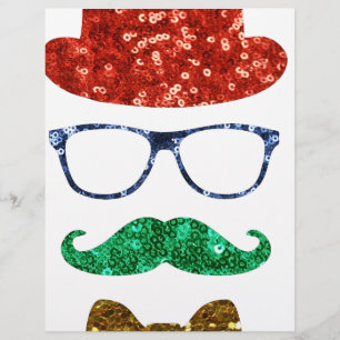 Papier À En-tête Personnalisé moustache hipster de noël