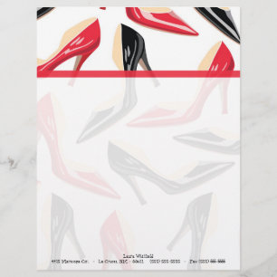 Papier À En-tête Personnalisé Papeterie d'en-tête de lettre de talons hauts des