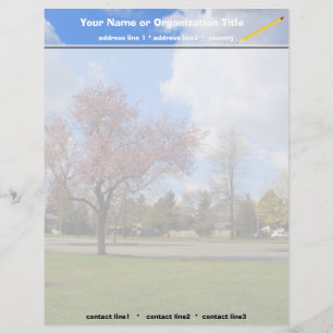 Papier À En-tête Personnalisé Paysage printanier magnifique de parc en photograp