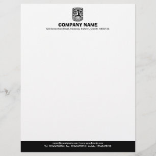 Papier À En-tête Personnalisé Pied de page couleur (Tiki) - Noir
