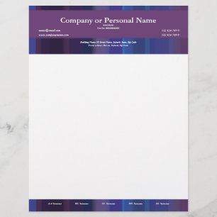 Papier À En-tête Personnalisé Rayures bleues pourpres à la mode -