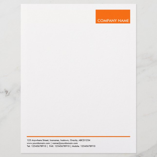 Papier À En-tête Personnalisé Rectangle - orange (Devant)