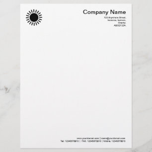 Papier À En-tête Personnalisé Sun 01 - Noir