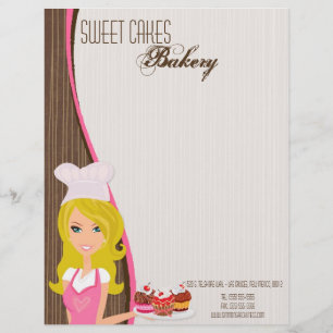 Papier À En-tête Personnalisé tête blonde de lettre de gâteau de tasse de front