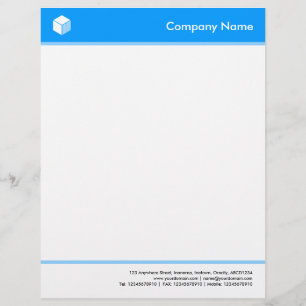 Papier À En-tête Personnalisé Tête et pied - Bleu 0099FF