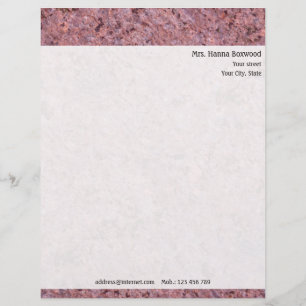 Papier À En-tête Personnalisé Texture personnelle de roche avec l'adresse de