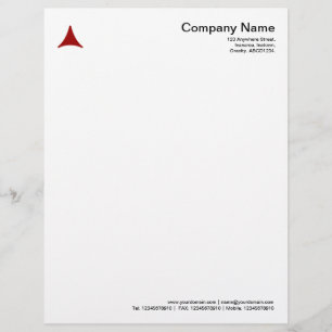 Papier À En-tête Personnalisé Triangle Courbé - Rouge Ruby