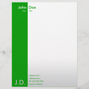 Papier À En-tête Personnalisé verts professionnels