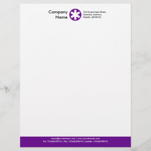 Papier À En-tête Pied de page couleur (logo Asterisk) - violet