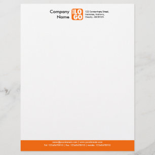 Papier À En-tête Pied de page couleur (votre logo) - orange
