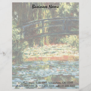 Papier À En-tête Pont sur l'étang Nénuphar par Claude Monet