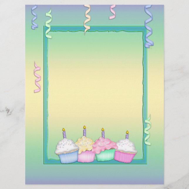 Papier à en-tête pour gâteaux d'anniversaire multi (Devant)