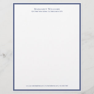 Papier à en-tête professionnel avec bordure bleu m