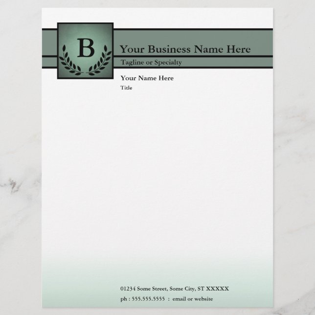 Papier À En-tête professionnel avec monogramme (Devant)
