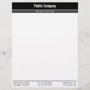 Papier À En-tête Professionnel élégant moderne noir simple