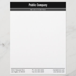 Papier À En-tête Professionnel élégant moderne noir simple